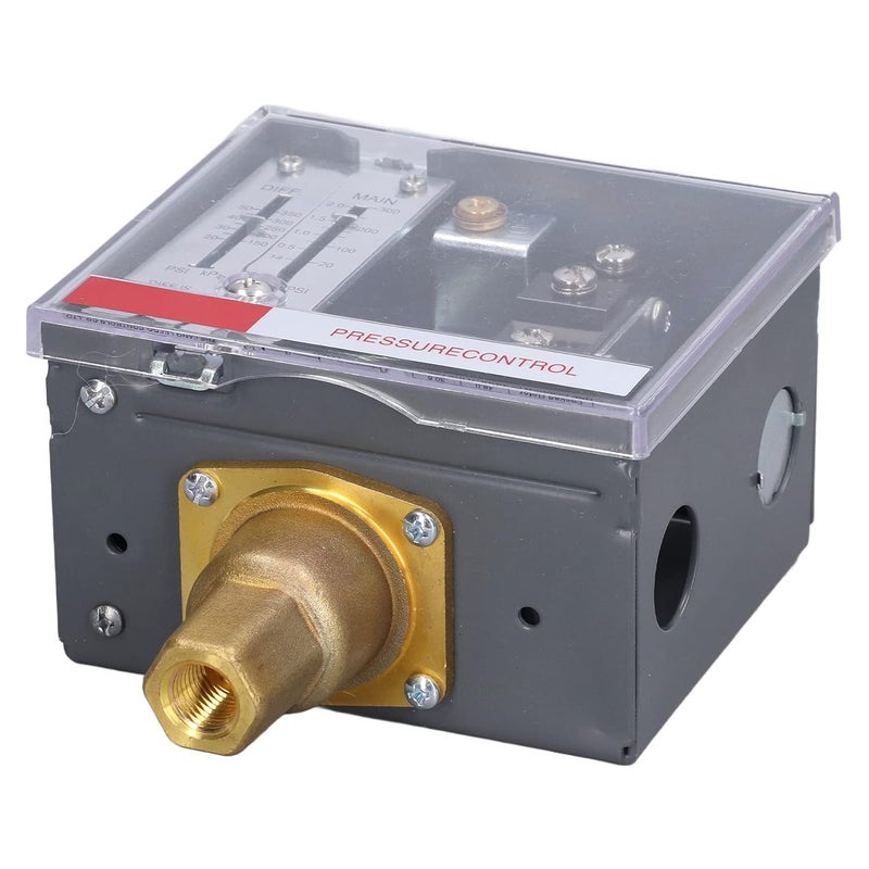 LF56 Pressure Switch for Liquid and Steam, Adjustable Controller with Plastic Cover for Observing, 1-2.0MPa - Home Use - Image 1