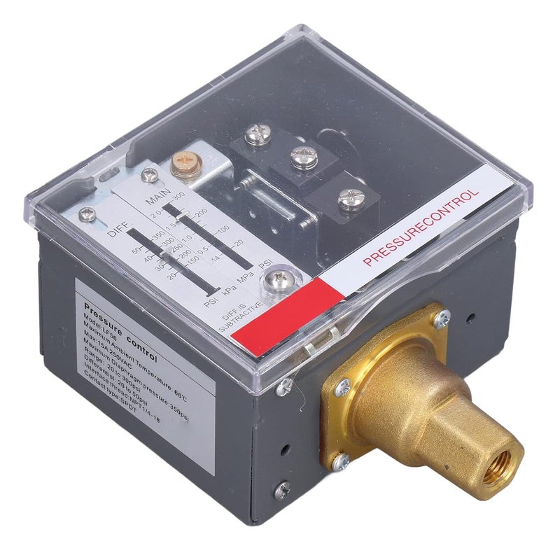 LF56 Pressure Switch for Liquid and Steam, Adjustable Controller with Plastic Cover for Observing, 1-2.0MPa - Home Use - Image 5