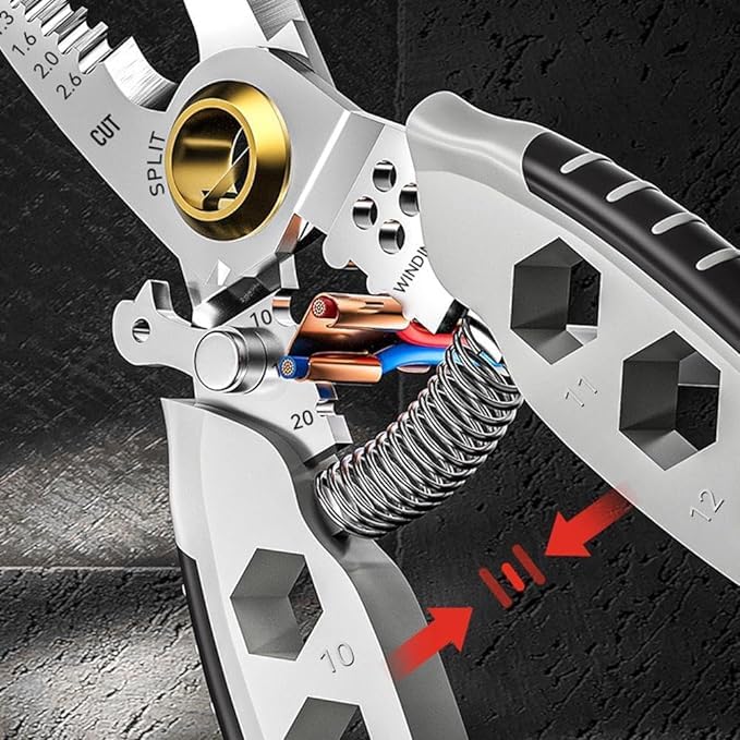 Kruvad Wire Striper kabel portabel profesional Stainless Steel Crimpers Pliers with Cutter Crimping with Splitting Electrical Stripping Tool Plier Diameter Crimpers Pliers Insulated with Cutter - Image 5