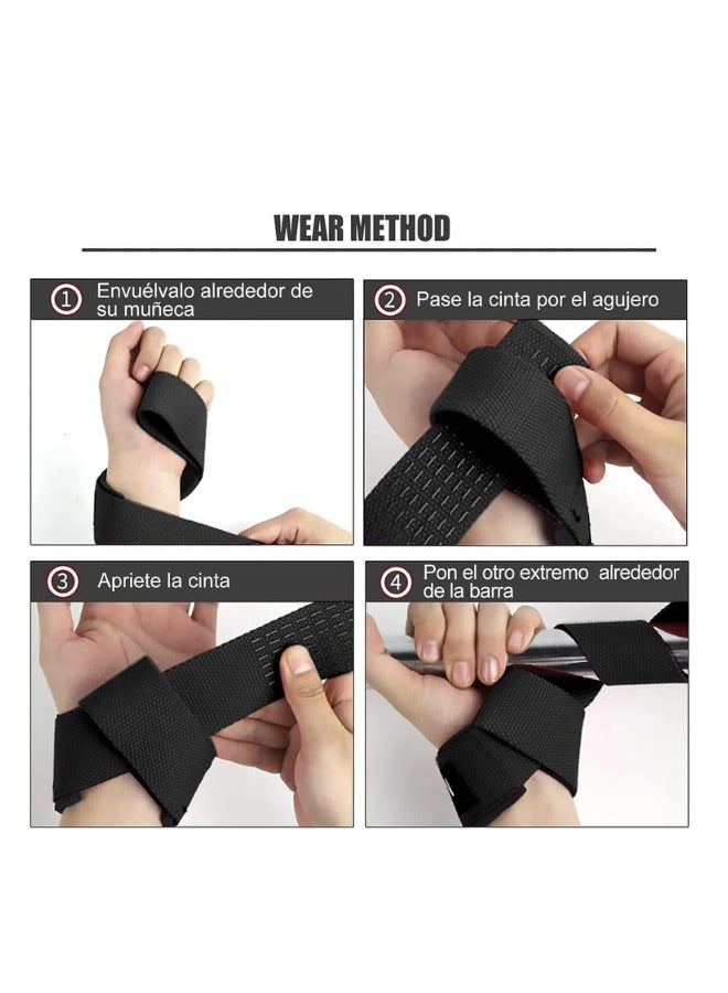 إس كي دي كي أحزمة رفع الأثقال وحبال المعصم لرفع الأثقال مع وسادات مبطنة من النيوبرين وسيليكون مانع للانزلاق - لرفع الأثقال، بناء الجسم، Xfit، وتدريب القوة - Image 3