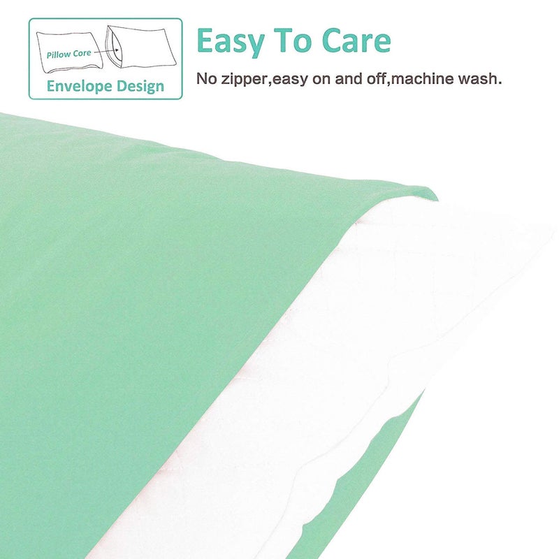 NTBAY Queen Pillowcase Set - 4 Pack Brushed Microfiber 20x30 Pillowcases - Soft  Wrinkle-Free  Fade-Resistant  Stain-Resistant  Sea Green Pillowcases with Envelope Closure - 20x30 Inches  Sea Green - Image 3