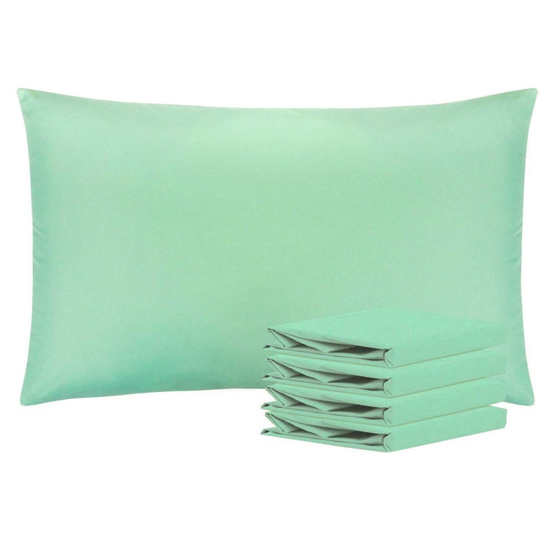 NTBAY Queen Pillowcase Set - 4 Pack Brushed Microfiber 20x30 Pillowcases - Soft  Wrinkle-Free  Fade-Resistant  Stain-Resistant  Sea Green Pillowcases with Envelope Closure - 20x30 Inches  Sea Green - Image 1