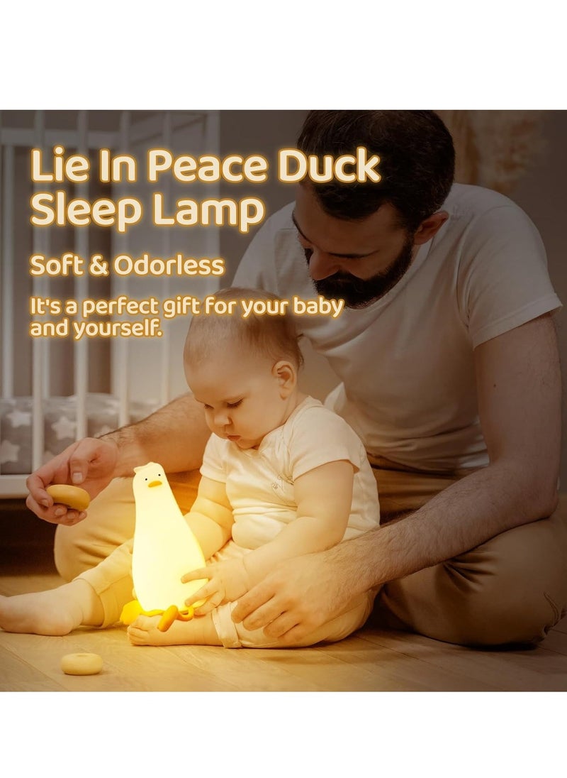 ELTRAZONE Duck Lamp, 3-Level Dimmable Duck Night Light for Kids, Rechargeable Silicone LED Lying Flat Duck Night Light, Touch Control Ducky Lay Lamp for Breastfeeding, Toddler Room & Kids Room Decor, Soft Night Light for Babies - Image 4