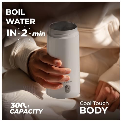 XECH Portable Electric Kettle 300ml | Mini Electric Kettles for Hot Water | Small Travel Kettle with In-Built Cable | Bottle-Shaped Kettle for Tea, Coffee | Travel Accessories (Hydroboil Mini) - Image 3