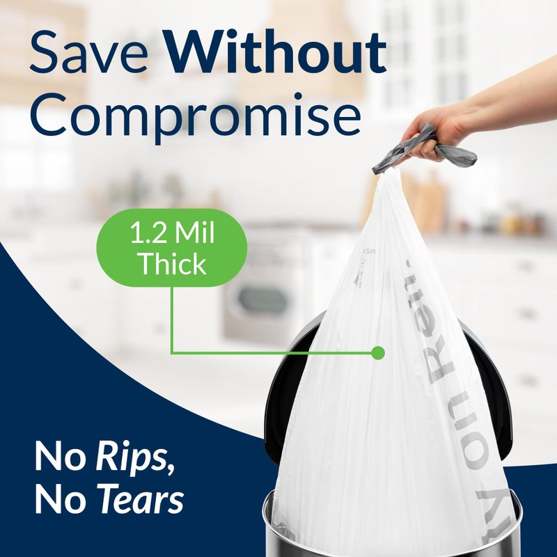Reli. Custom Fit G Trash Bags (120 Count) Fits Simplehuman Code G Bags 30 L  8 Gal | Drawstring Trashbag | White 8 Gallon Trashbag Drawstring | 17.5x28"" (6 Packs) 1.2 Mil - Image 5