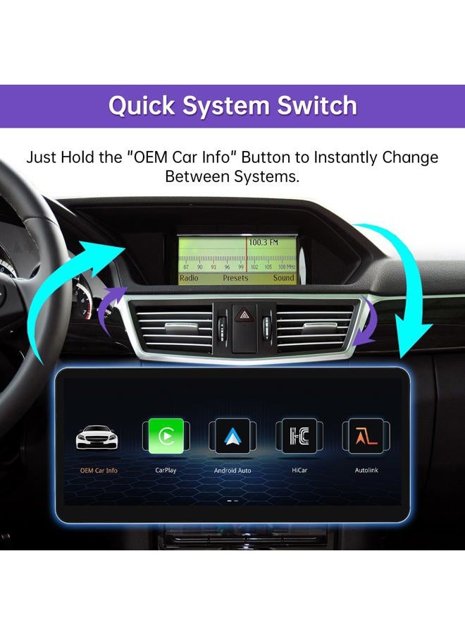 NINETOM 2025 Upgraded 12.3" Ultra-Narrow Touchscreen Wireless CarPlay Android Auto Receiver Compatible with Mercedes Benz E Class W212 (2009–2012), for NTG 4.0 System - Image 4