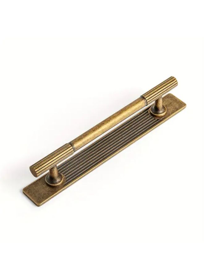 2Pcs Matt Black Zinc Alloy Cabinet Pulls With Back Plate 5 Inch 128mm Center Hole Stripe Trim Hardware For Kitchen Bedroom Cabinet Door Handles Rustic Home Decor - Image 1