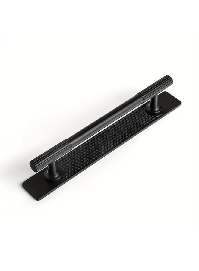2Pcs Matt Black Zinc Alloy Cabinet Pulls With Back Plate 5 Inch 128mm Center Hole Stripe Trim Hardware For Kitchen Bedroom Cabinet Door Handles Rustic Home Decor - Image 4