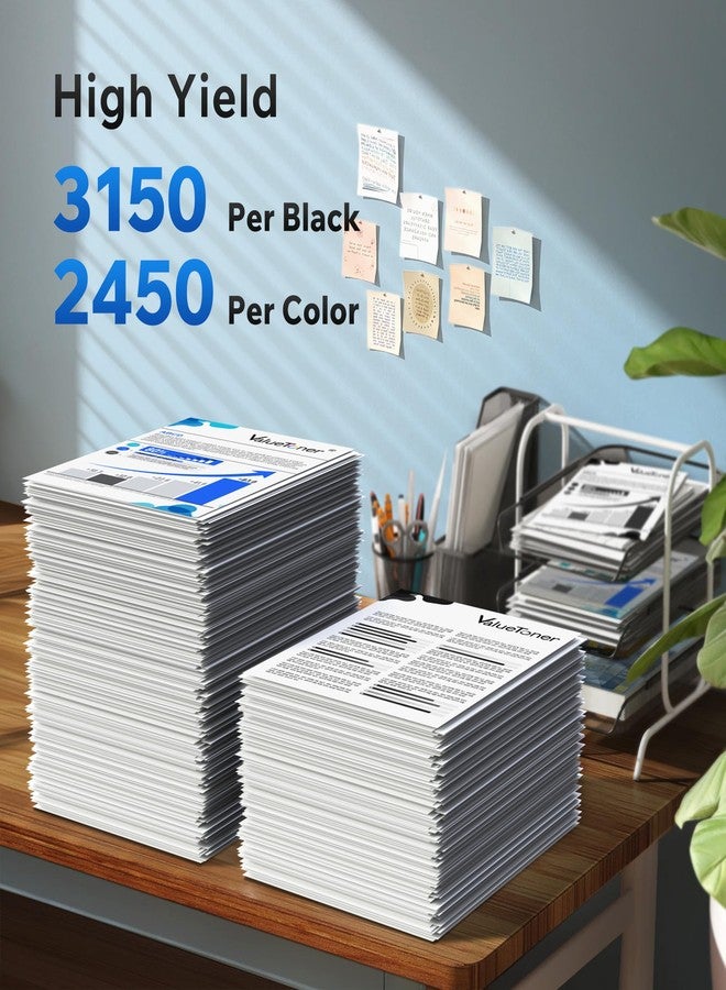 Valuetoner خراطيش حبر 206X عبوة من 4 خراطيش عالية الإنتاجية: متوافقة مع طابعات HP 206X و206A متعددة الوظائف MFP M283fdw، وتعمل مع طابعات HP Color LaserJet Pro MFP M283fdw وM283cdw وM283fdn وM282nw وM255dw (أسود، سماوي، أرجواني، أصفر) - Image 3