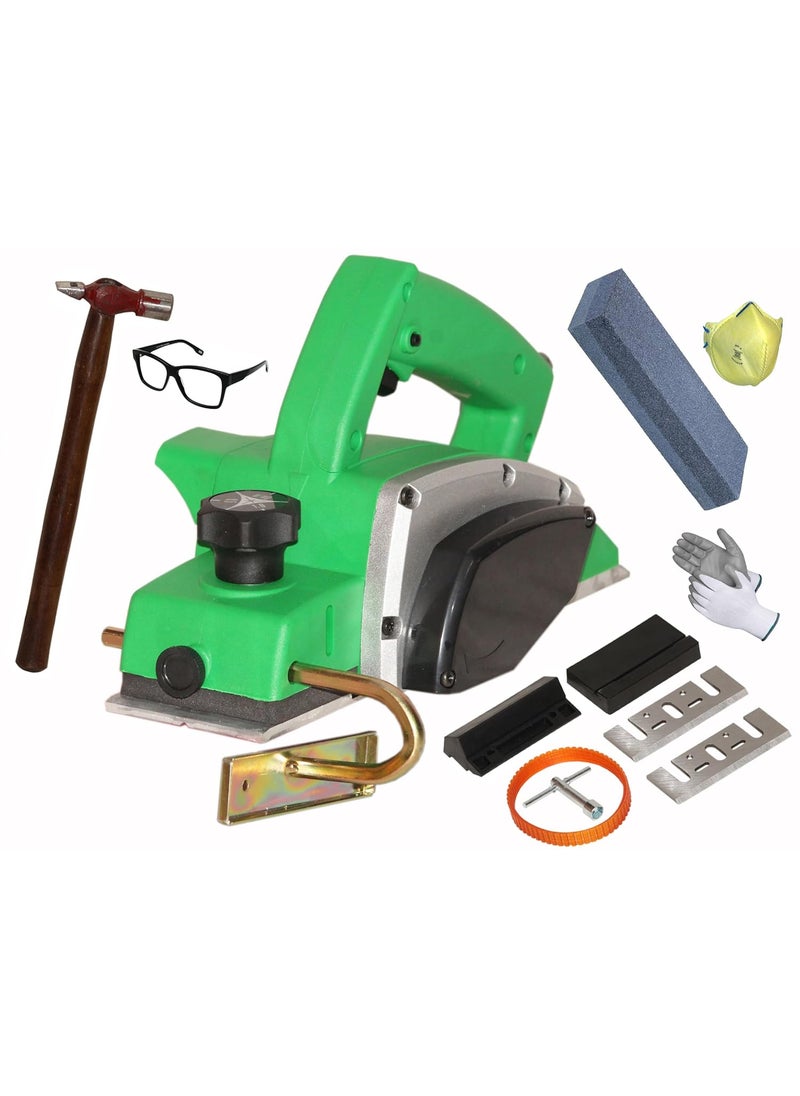 Digital Craft Digital Craft Wood Planer 1400W Machine of Carpentry HighPower MultiFunction Electric Planer Professional Woodworking Machine 82mm Electric Planer MachineHammer 200 gmSharpening Stone  - Image 1
