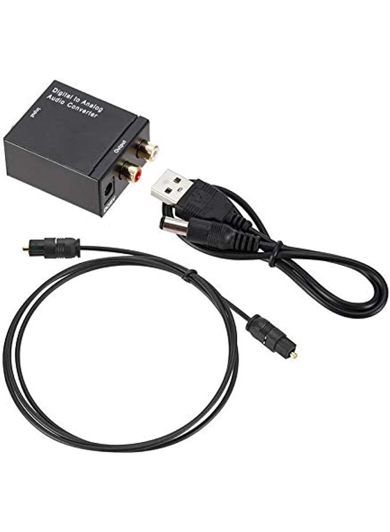 Digital to Analog Audio Converter with RCA and 3.5mm Jack – Includes Optical Cable and USB Power Cable - Image 2