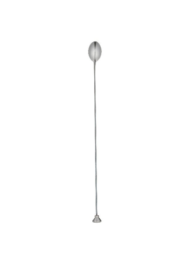 Restaurantware Bar Lux 16 Inch Bar Spoon, 1 Double-Ended Muddler Spoon - Long, Spiral Handle, Silver Stainless Steel Bar Spoon And Muddler, For Stirring And Mixing , For Layering Drinks - Image 2