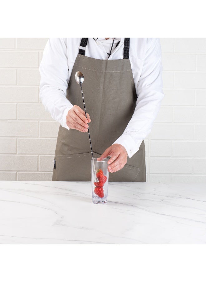 Restaurantware Bar Lux 16 Inch Bar Spoon, 1 Double-Ended Muddler Spoon - Long, Spiral Handle, Silver Stainless Steel Bar Spoon And Muddler, For Stirring And Mixing , For Layering Drinks - Image 5