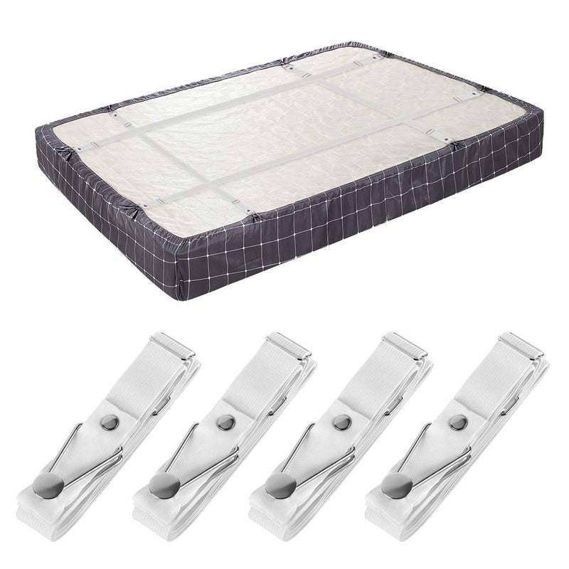 BESKYOO Bed Sheet Holder Straps Adjustable Fitted Sheet Clips Bed Sheet Fastener Suspenders Elastic Gripper Holder Used for Bed SheetsMattress Covers Sofa CushionSet of 4 