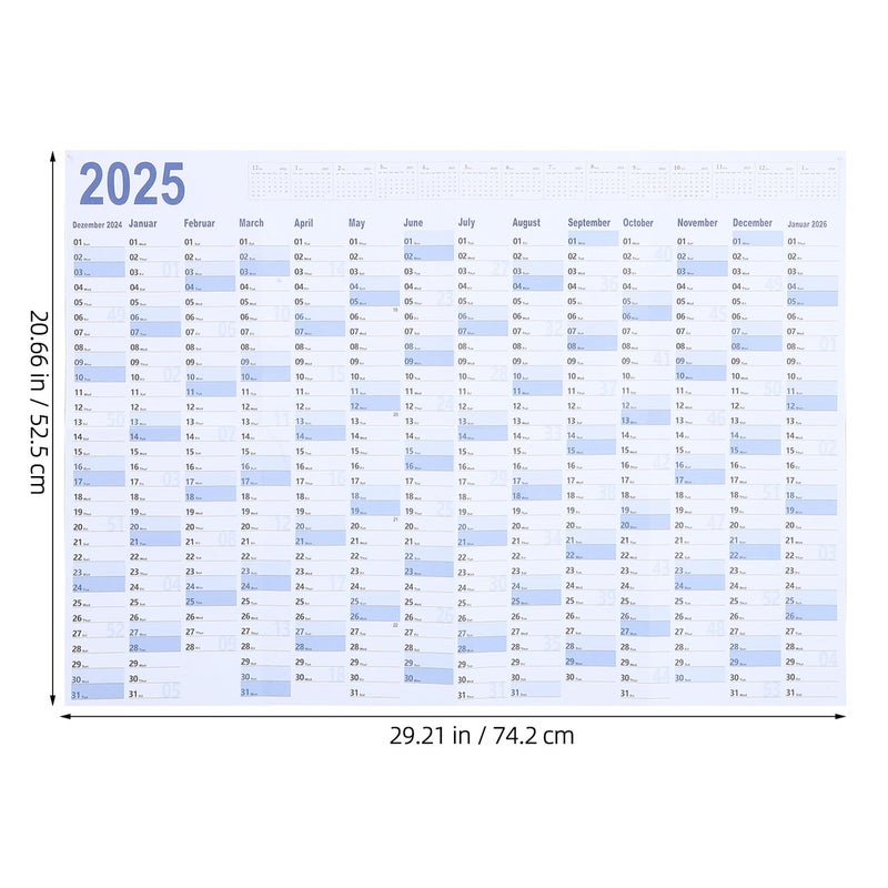 Blue Minimalist Wall Calendar Yearly Planner with Monthly Weekly Planning for Home Office - Image 3