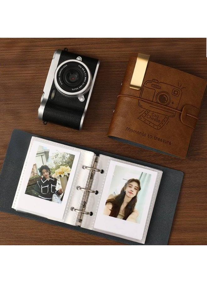 AceLuste 100 Pockets Mini Photo Album for Fujifilm Instax Mini Camera, for Polaroid Snap, for Z2300, for SocialMatic Instant Cameras & Zip Instant Printer, Instant Pictures Album Mini Camera Accessories, Vintage Style - Image 4