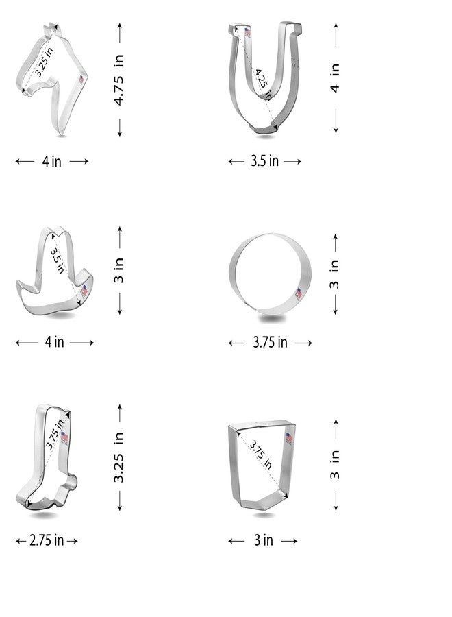 Foose Rodeo Cowboy Cookie Cutter 6 Pc Set - Foose Cookie Cutters - USA Tin Plated Steel - Image 4