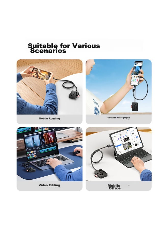 SAMZHE Shanze Usb 3.2 Gen1 High-speed Card Reader, Multifunctional Four-in Sd/tf/cf/ms Card Reader For Cameras, Dash Cams, Surveillance, Memory Cards, And Phone Storage Cards Cra04b - Image 4
