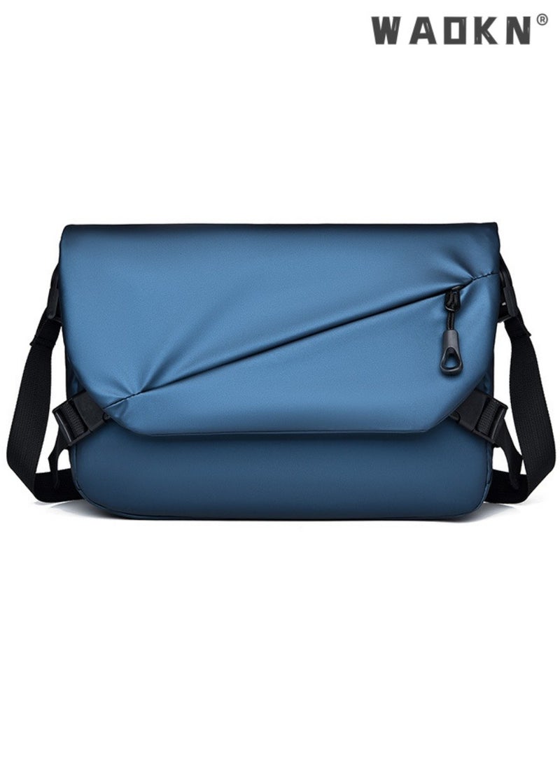 WAOKN Men's Outdoor Shoulder Bag, Boys Large Capacity Waterproof Crossbody Bag Messenger Bag, Outdoor Leisure Handbag Carrying Bag for College Students and Teens (Blue)  - Image 3