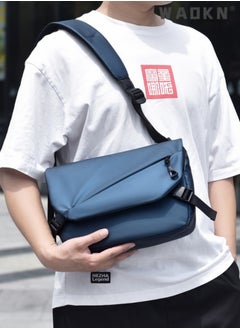 WAOKN Men's Outdoor Shoulder Bag, Boys Large Capacity Waterproof Crossbody Bag Messenger Bag, Outdoor Leisure Handbag Carrying Bag for College Students and Teens (Blue)  - Image 4