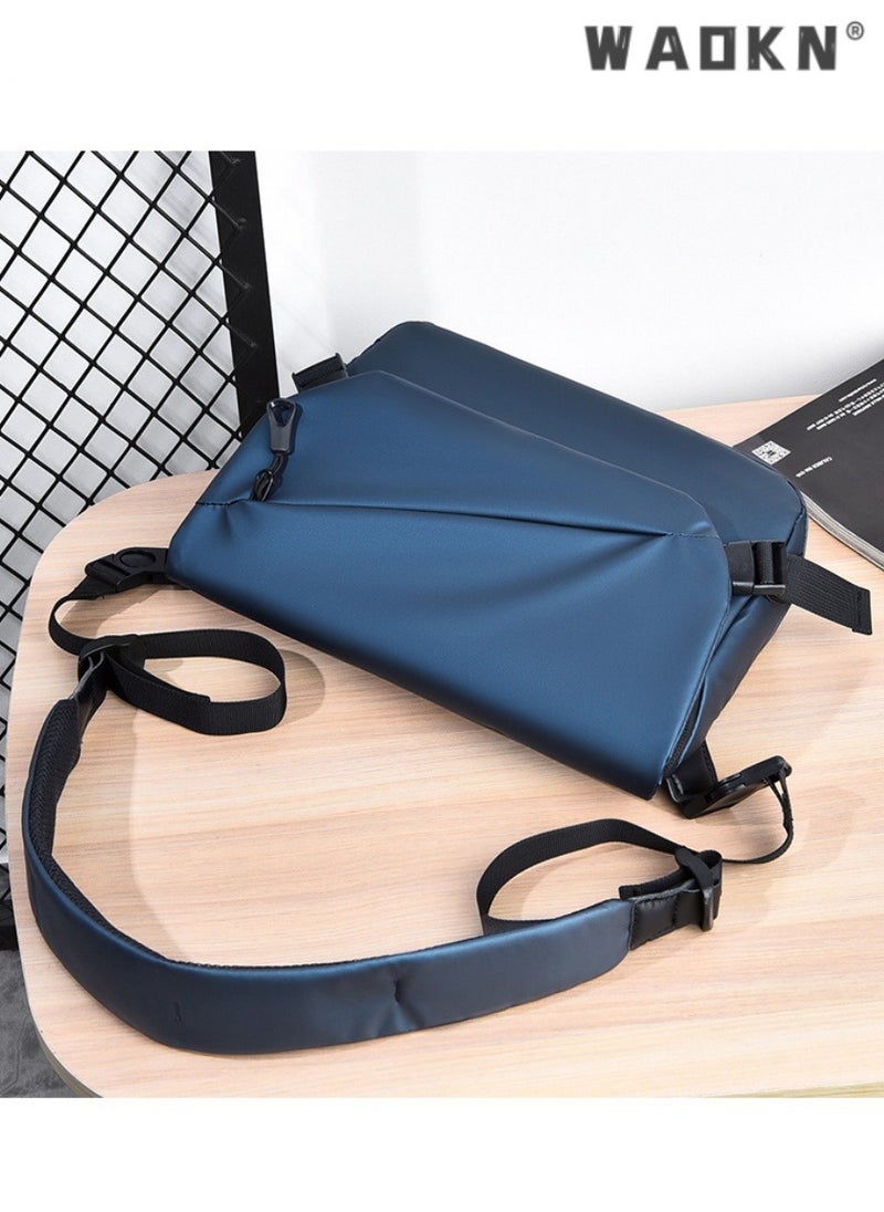 WAOKN Men's Outdoor Shoulder Bag, Boys Large Capacity Waterproof Crossbody Bag Messenger Bag, Outdoor Leisure Handbag Carrying Bag for College Students and Teens (Blue)  - Image 5