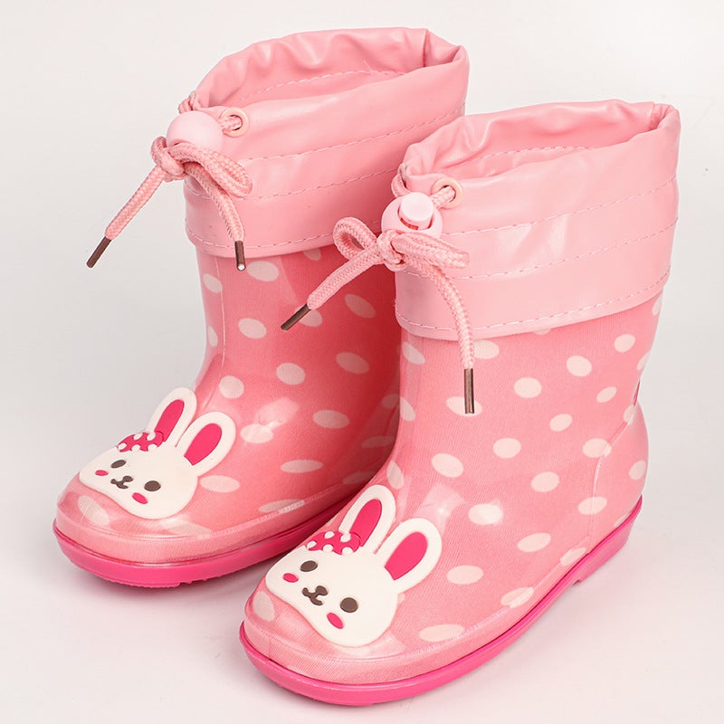 Export Creative Flower Cloth Cartoon Children Rain Shoes Boots Water Sleeve Rubber Shoes Non-Slip Soft Bottom Light A Generation Of Hair - Image 1