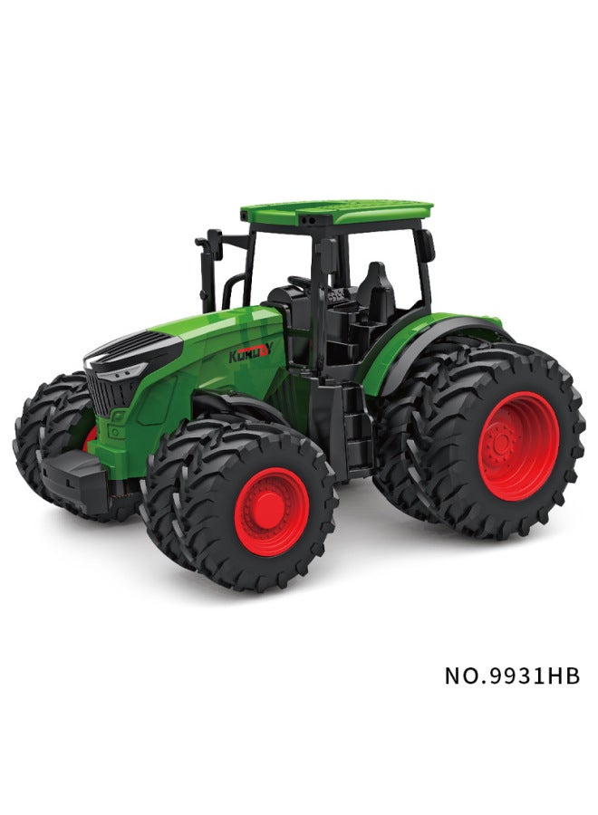 Electric Remote Control Farmer Engineering Vehicle Large Alloy Tractor Harvester Fertilizing Transport Toy Children's Loading Vehicle-Color:8 Wheel Alloy Sliding Farmer Car 9931HB  - Image 1