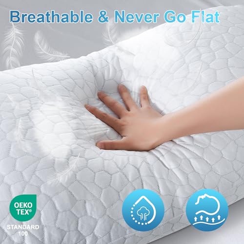QUTOOL Shredded Memory Foam Pillows for Sleeping King Size Pillow, Cooling Gel Pillows for Hot Sleepers Cool Pillow for Side and Back Sleeper, Soft Yet Support Adjustable Bed Pillow, Gift for Women or Men - Image 5