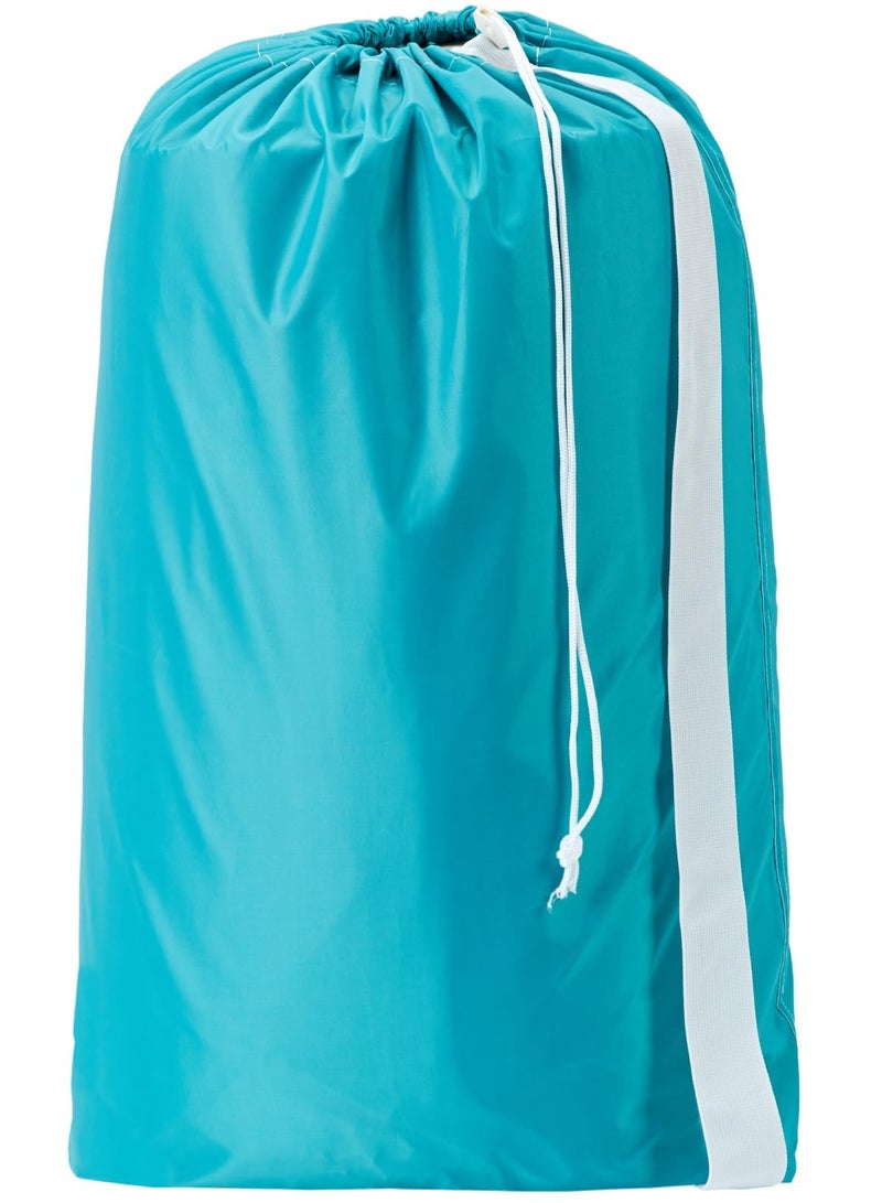 SYOSI Nylon Laundry Bag with Strap, Large Dirty Clothes Organizer, Easy Fit a Laundry Hamper or Basket, Can Carry Up to 4 Loads of Laundry, Sky Blue - Image 1