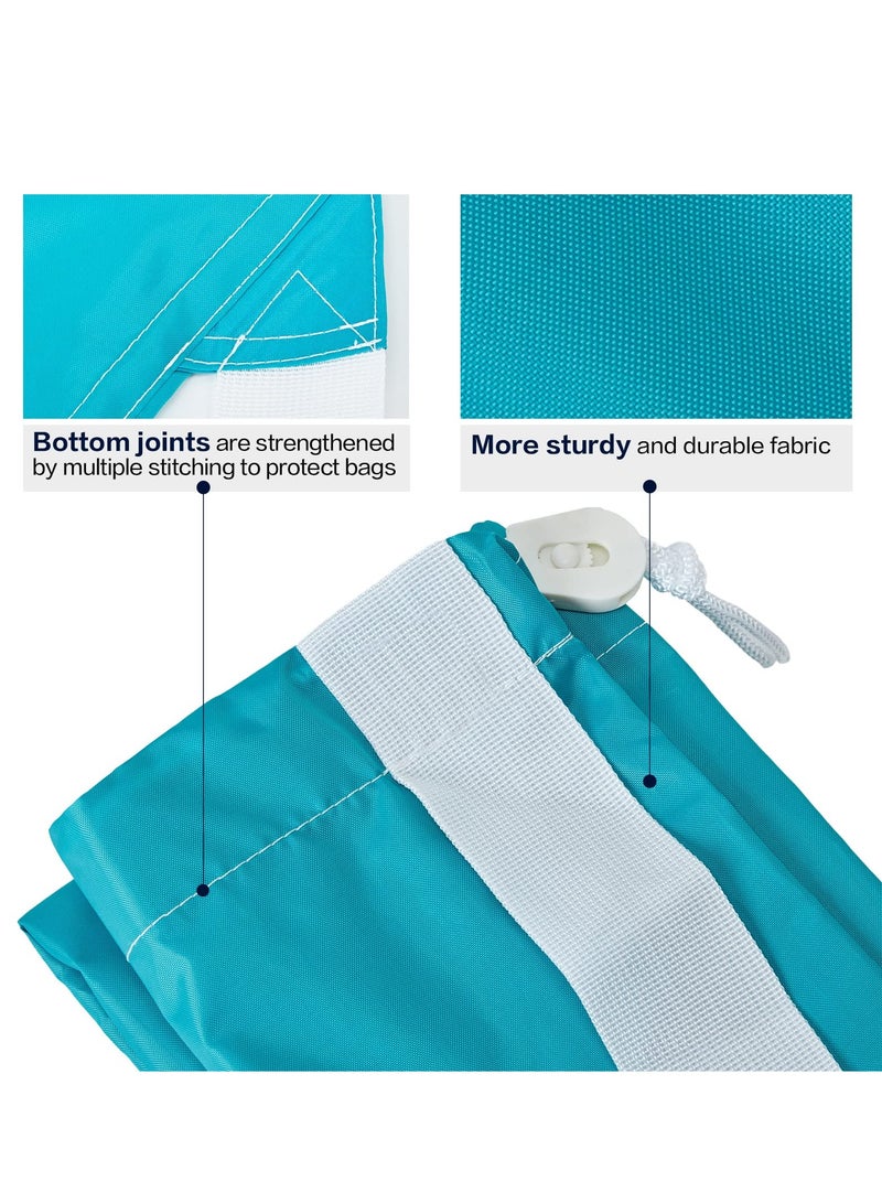 SYOSI Nylon Laundry Bag with Strap, Large Dirty Clothes Organizer, Easy Fit a Laundry Hamper or Basket, Can Carry Up to 4 Loads of Laundry, Sky Blue - Image 4