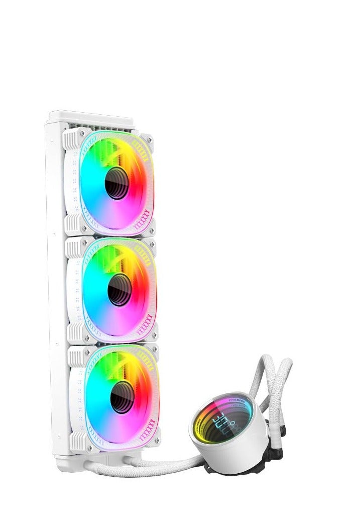 كولمون برودة سائل وحدة المعالجة المركزية 240 مم/360 مم مع شاشة درجة الحرارة ، مشعاع برودة المياه CPU AIO مع مراوح ثلثة ، مزامنة ARGB ، مضخة تسيطر عليها PWM ، تقنية مضادة للتسرب ، مرآة واضحة ، Intel & AMD COMPATIBLE - Image 1