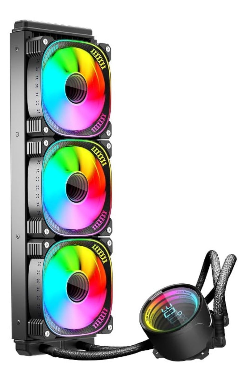كولمون برودة سائل وحدة المعالجة المركزية 240 مم/360 مم مع شاشة درجة الحرارة ، مشعاع برودة المياه CPU AIO مع مراوح ثلثة ، مزامنة ARGB ، مضخة تسيطر عليها PWM ، تقنية مضادة للتسرب ، مرآة واضحة ، Intel & AMD COMPATIBLE - Image 2