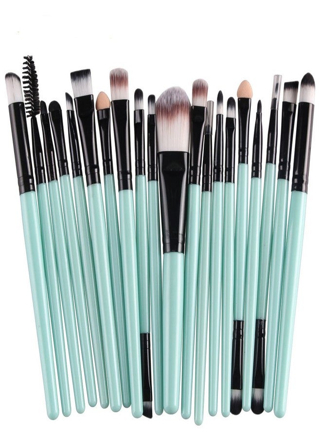 KOLIGHT 20 Pcs Pro Makeup Set Powder Foundation Eyeshadow Eyeliner Lip Cosmetic Brushes (Black+Green) - Image 1