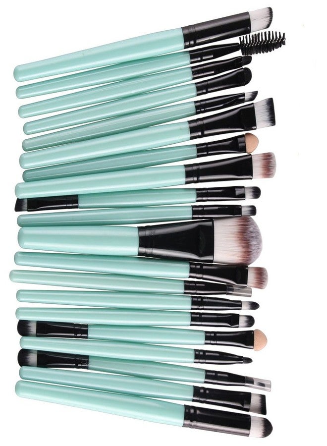 KOLIGHT 20 Pcs Pro Makeup Set Powder Foundation Eyeshadow Eyeliner Lip Cosmetic Brushes (Black+Green) - Image 2