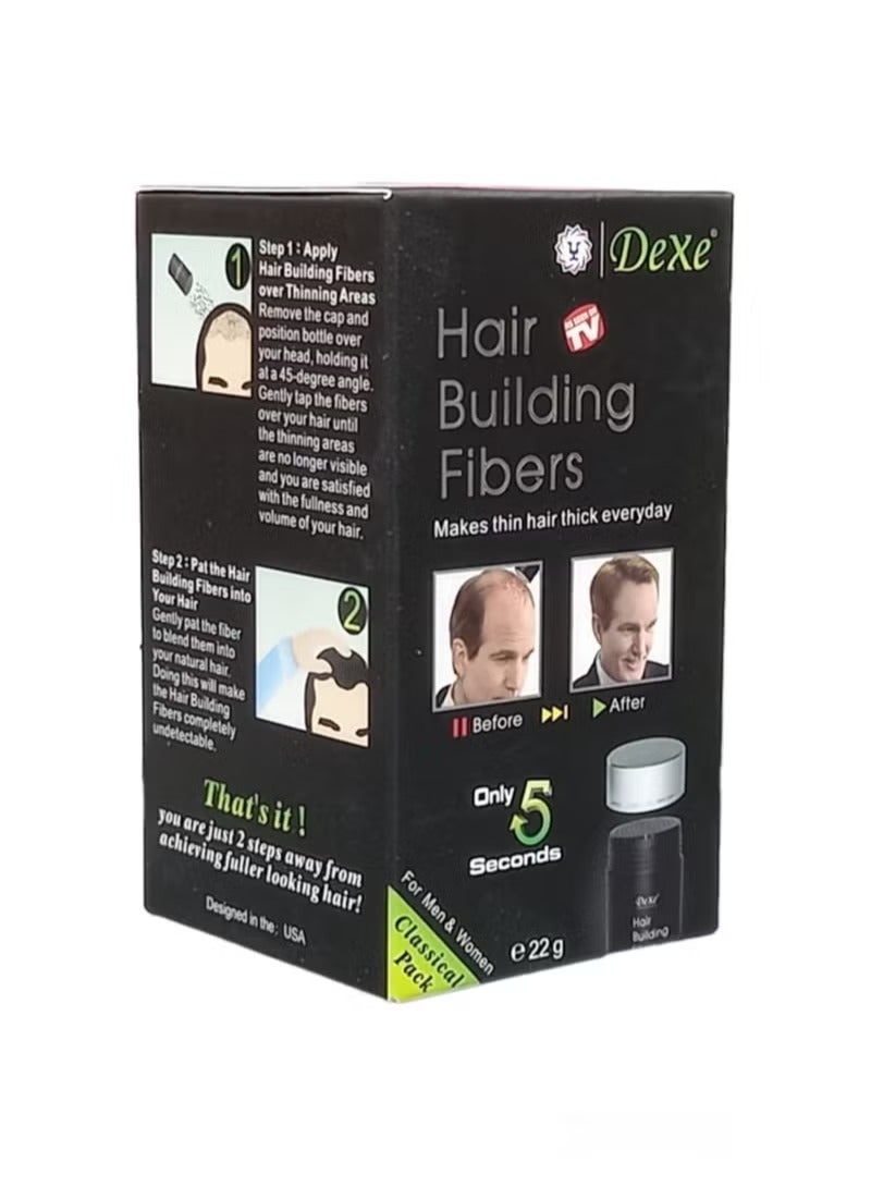 Dexe Hair Building Fibers Makes Thin Hair Thick Everyday Black 22 grams