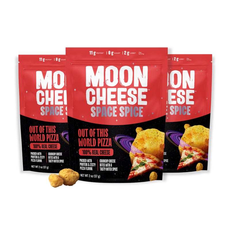 Moon Cheese Space Spice Out Of This World Pizza Crunchy ProteinRich Cheese Snack Keto Friendly 100 Real Cheese Low Carb GlutenFree No Sugar 2 Oz bags Pack of 3 - Image 3