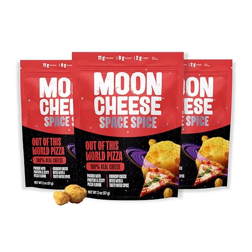 Moon Cheese Space Spice Out Of This World Pizza Crunchy ProteinRich Cheese Snack Keto Friendly 100 Real Cheese Low Carb GlutenFree No Sugar 2 Oz bags Pack of 3 - Image 2