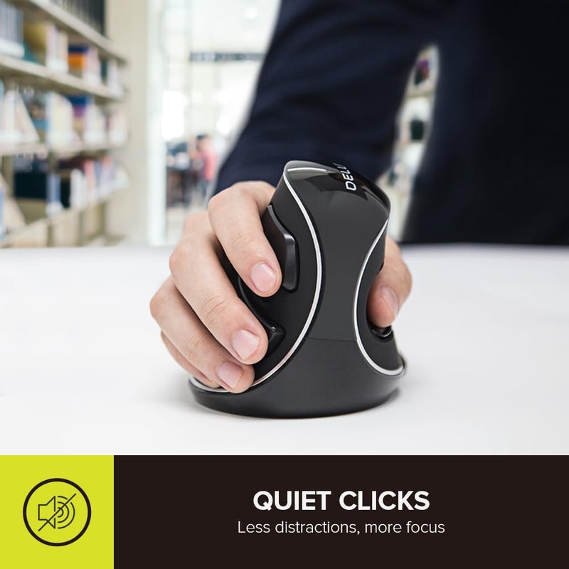 DeLUX Wired Ergonomic Mouse with 7200DPI, Vertical Mouse Large with 6 Programmble Buttons, Blue LED Light, On-Board Software and Removable Palm Rest for PC Computer Laptop(M618PU-Black) - Image 5