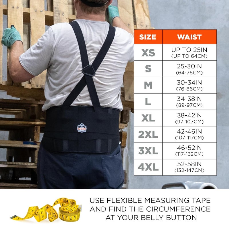 Ergodyne ProFlex 1600 Back Support Brace 9 Extended Support High Cut Front For Mobility LargeBlack - Image 5