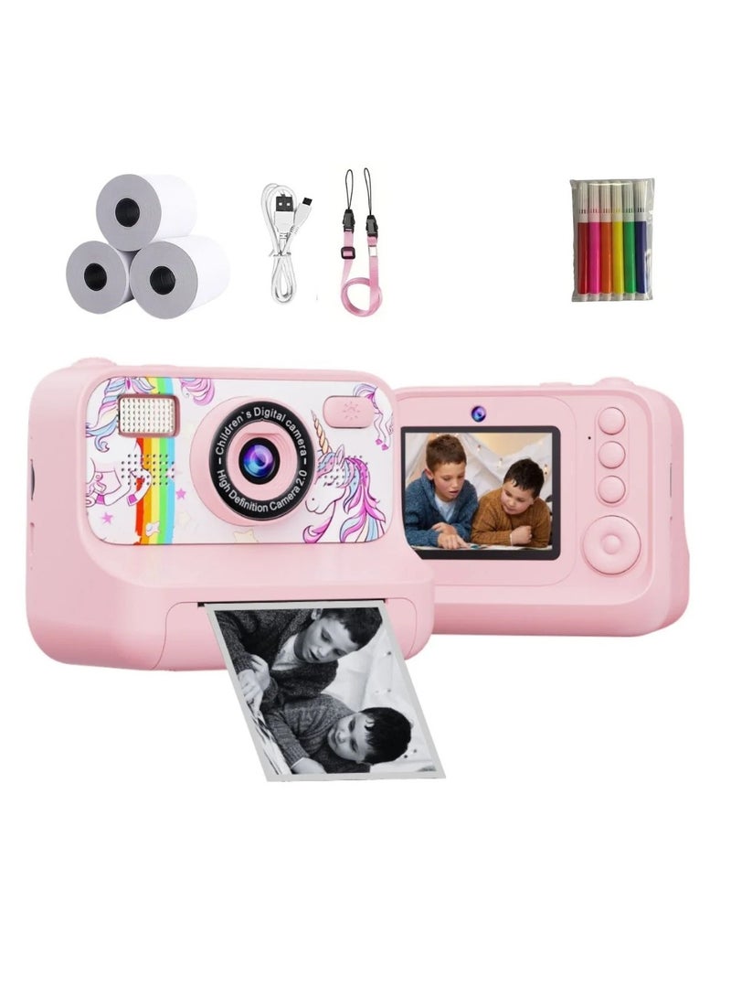 BlueFire Kids Instant Print Camera | 1080P HD Dual-Lens Digital Selfie Camera with 2.4" IPS Screen, Instant Thermal Printing, 4000W Photo Resolution, MP3 Player, Games, Filters & Frames, Rechargeable Battery, Perfect Gift for Boys & Girls - Image 1