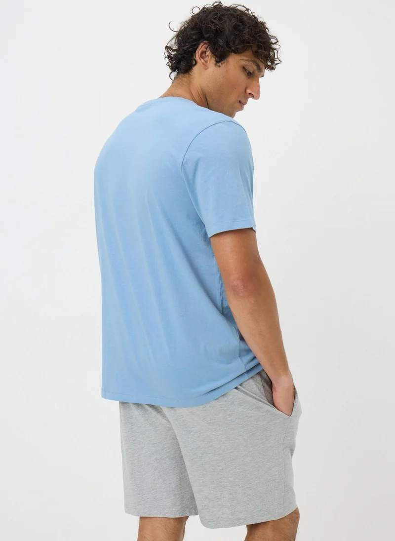 Matalan Blue Basic Short Pyjama Set