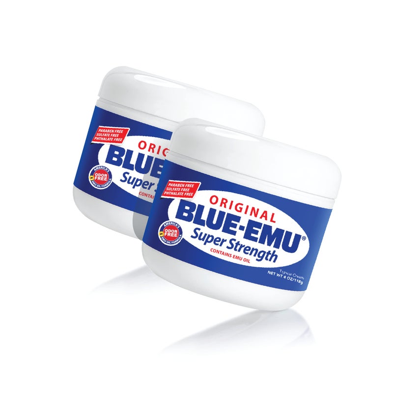BLUEEMU Original Super Strength Cream Soothing Muscle Joint Support 4 Oz 2 Pack