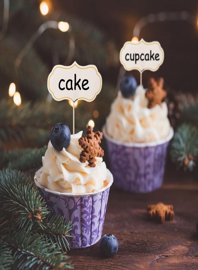 الينك مجموعة ألينك من 50 قطعة من علامات الجبن، ملصقات طعام لألواح التقديم، أعواد أسنان فارغة لعلامات المقبلات، زينة الكب كيك، أعواد سندويشات لتزيين حفلات الكريسماس، وحفلات الزفاف، والمناسبات الأخرى - أبيض - Image 5