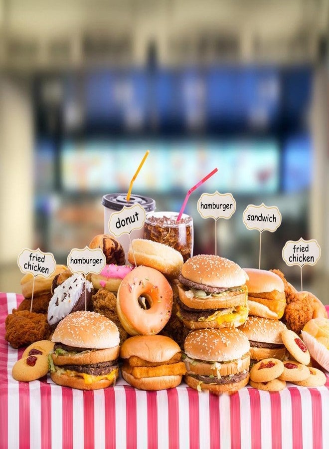 الينك مجموعة ألينك من 50 قطعة من علامات الجبن، ملصقات طعام لألواح التقديم، أعواد أسنان فارغة لعلامات المقبلات، زينة الكب كيك، أعواد سندويشات لتزيين حفلات الكريسماس، وحفلات الزفاف، والمناسبات الأخرى - أبيض - Image 4