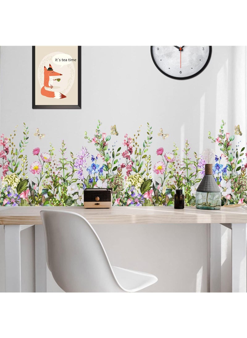 Sweet seven Floral Print Electrostatic Window Film: Beautiful Flower and Butterfly Bouquet Wall Art Decor for Kitchen and Living Room - Easy-to-Apply Window Clings  - Image 2