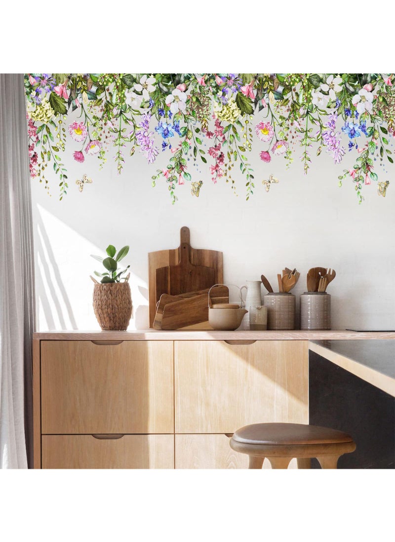 Sweet seven Floral Print Electrostatic Window Film: Beautiful Flower and Butterfly Bouquet Wall Art Decor for Kitchen and Living Room - Easy-to-Apply Window Clings  - Image 1