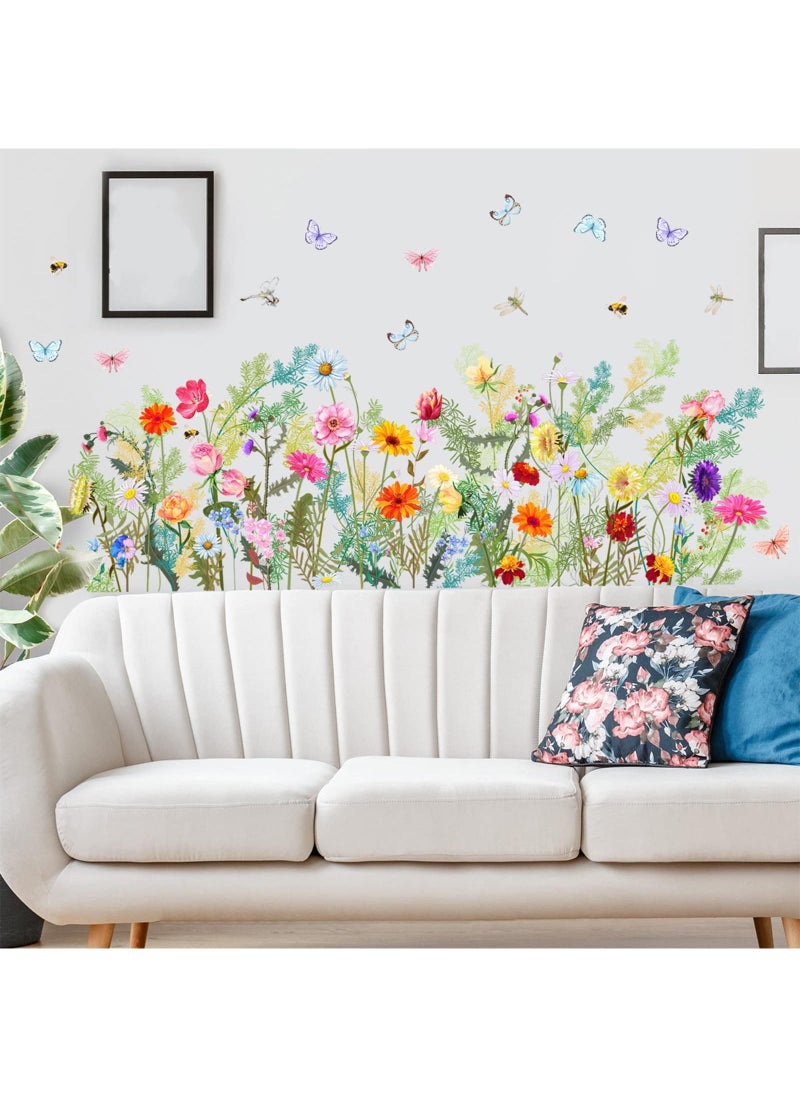 Sweet seven Floral Print Electrostatic Window Film: Beautiful Flower and Butterfly Bouquet Wall Art Decor for Kitchen and Living Room - Easy-to-Apply Window Clings  - Image 5