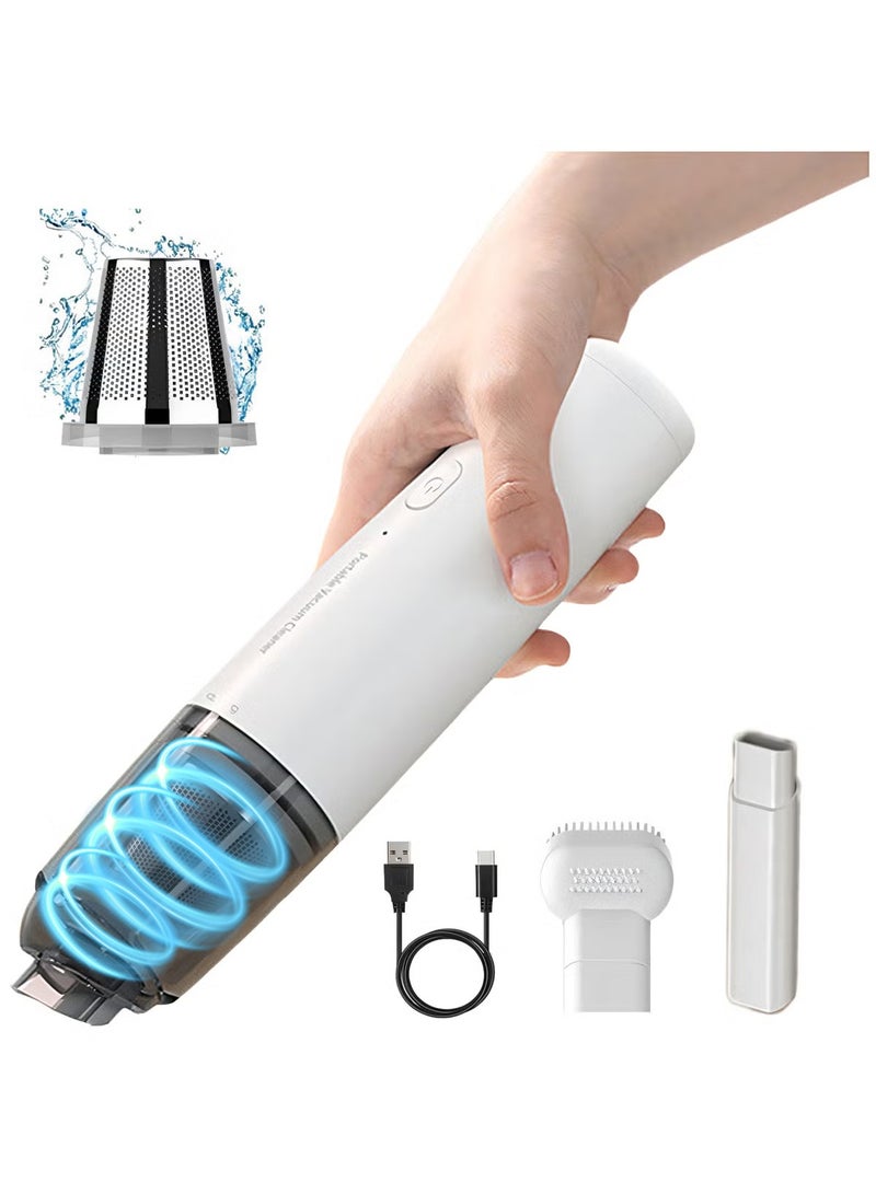 ARNOTEC Portable Car Vacuum Cleaner Air Duster Compact, Low Noise, Type-C Fast Charge Handheld Vacuum for Keyboard, Travel, Boats, Pet  - Image 1