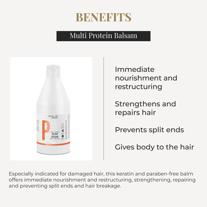 SALERM - Hair Conditioner - Multi-Proteins Hair Lab Balsam - 600 ml - Helps Strengthen and Repair Hair - Adds Volume - Paraben-Free - Image 3