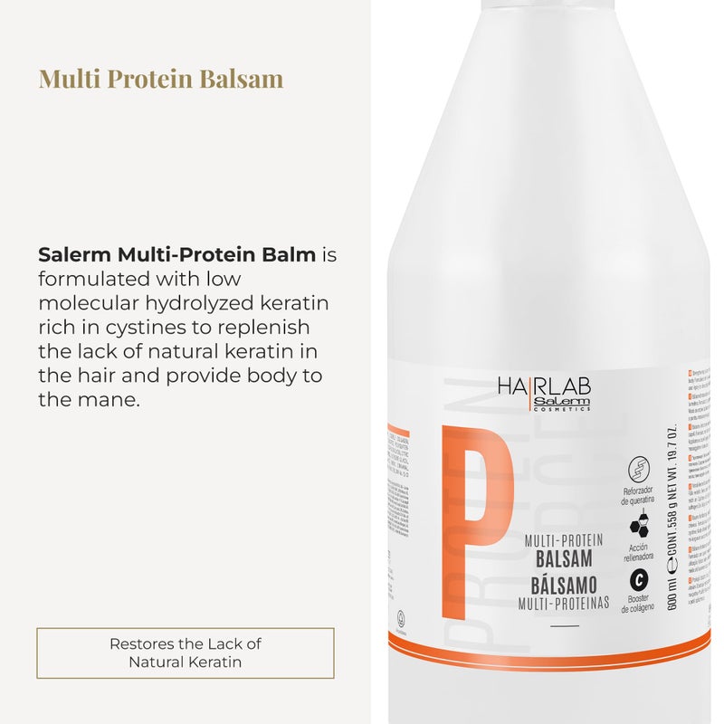 SALERM - Hair Conditioner - Multi-Proteins Hair Lab Balsam - 600 ml - Helps Strengthen and Repair Hair - Adds Volume - Paraben-Free - Image 2